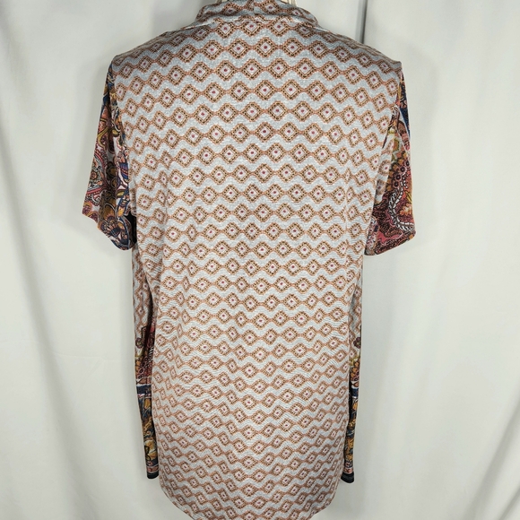 Lavish Avish Multicolored Layered Look Short Sleeve Top Size Large - Picture 5 of 9
